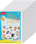 25 Piece Frosted Shrink Plastic Sheets Set For DIY Shrink Art And Handicrafts, packaging with colorful designs and safety warning