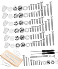 Eyeglass Repair Kit With Nose Pads And Anti Slip Ear Grips And Screwdriver Tools For Quick Repairs And All Day Comfort Fits All Eyewear Styles Versatile D I Y Glasses Fix Kit with assorted screws, nose pads, and mini screwdriver.