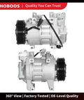 Keep Your Daily Driver Chillin And Stress Free With This Heavy Duty AC Compressor With Clutch Built For Nissan Altima And Rogue SL SV Models L4 2Point5 Gas Engines Straight Bolt Up Direct Fits Great, showing close-up 360-degree view of compressor.