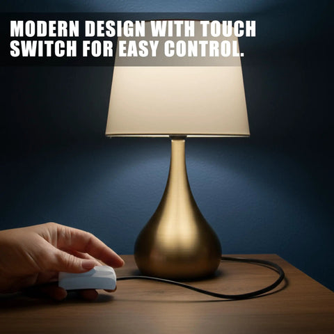 White Thumb-Control Inline Power Button Switch For Lamps And Small Devices Dual Pole AC Handles 12V To 250V Up To 2A shown with lamp