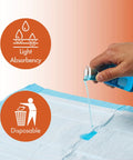 Zero Drama Disposable Underpads 30 x 30 Inch 50 Count Light Absorbency Bed Pads with quilted top sheet being demonstrated for use.