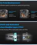 Pro Grade CoreXY 3D Printer with dual filtration for safe air quality, HEPA13 and activated carbon filter, suitable for ABS/ASA printing.