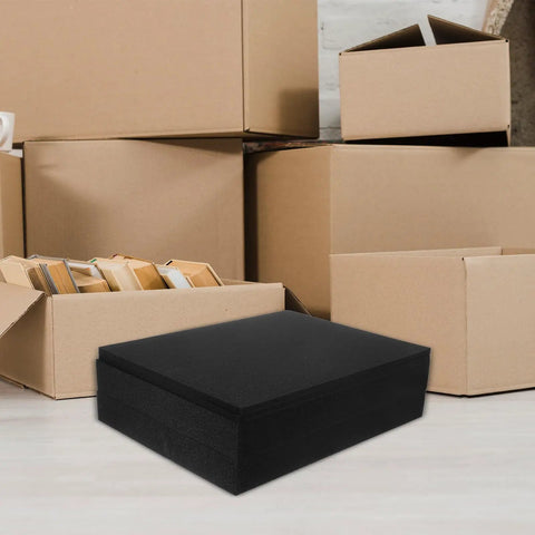 4 Pack Easy Tear Sponge Foam Inserts For Protective Packaging Cushioning For Shipping Storage And Fragile Item Movement, black foam