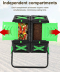 140L Dual Chamber Compost Tumbler For Outdoor Gardens And Yards No Fuss Easy Setup Rotating Bin With Fast Decomposition And Mobile Batch Composting Barrel showing open compartments