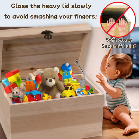 Toy box with Two Pack Soft Close Hinges For Toy Boxes Wooden Chests Cedar Storage Trunks And Benches With Tension Adjustable Slow Down