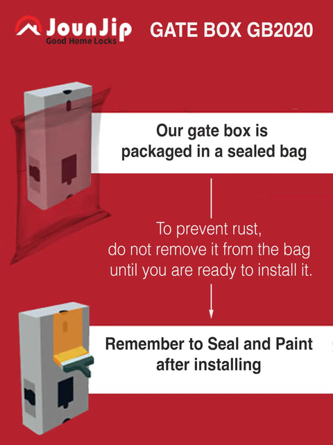 Heavy Duty Steel Gate Lock Box For Metal Gates And Fences Precut Holes For Mechanical Combination Locks in packaging