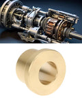 Four Pack Brass Flanged Sleeve Bearings with Three Eighths Inch Bore, Five Eighths Inch Outer Diameter, half inch length, shown with machinery