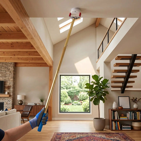 4.3 Meter Extended Smoke Detector Removal Tool Handles Those High Ceilings With No Sweat So You Can Skip The Ladder Drama And Tackle Vaulted Room Maintenance Or DIY Fixes Fast