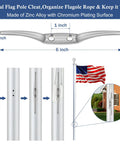 Heavy Duty Flagpole Hardware Repair Kit With 50 Ft Halyard Rope 3 Inch Ball Topper 6 Inch Zinc Cleat shown with flagpole cleat installation.