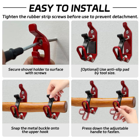 Shovel Mount For Roof Rack Kit With Quick Release Clamps And Durable Metal Rubber Mounts Heavy Duty Shovel And Axe Holder Brackets