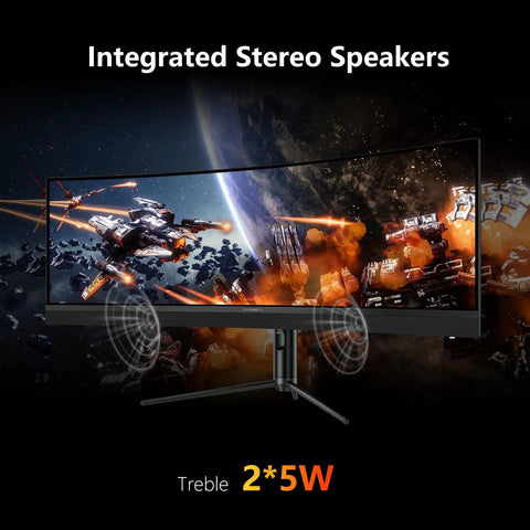 45 Inch Ultrawide Curved Gaming Monitor 5120x1440 Resolution 32:9 VA Panel 120Hz Refresh HDR400 USB Type C 90W Power Delivery