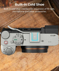 Top view of Sony Alpha 7C II camera with Thumb Grip For Sony Alpha 7C II 7CR 7C With Ergonomic Grip Built In Cold Shoe.