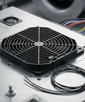 Airflow Monitor For HVAC Systems With 50 Meters Per Second Switch NC Open On Flow 240V AC DC Ready Detects Fan Failure And Triggers Alarm For Quick No Nonsense Airflow Loss Alerts, black grille with wiring