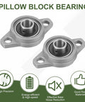 4 Pack KFL08 Pillow Block Bearings 8mm Inner Diameter Self Aligning Mounted Flange Bearing Zinc Alloy Steel ABEC5