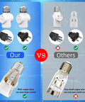Comparison of 2 Pack Light Socket To Plug Adapter, E26 To 3 Prong Outlet And Light Bulb Socket Converter with competitor