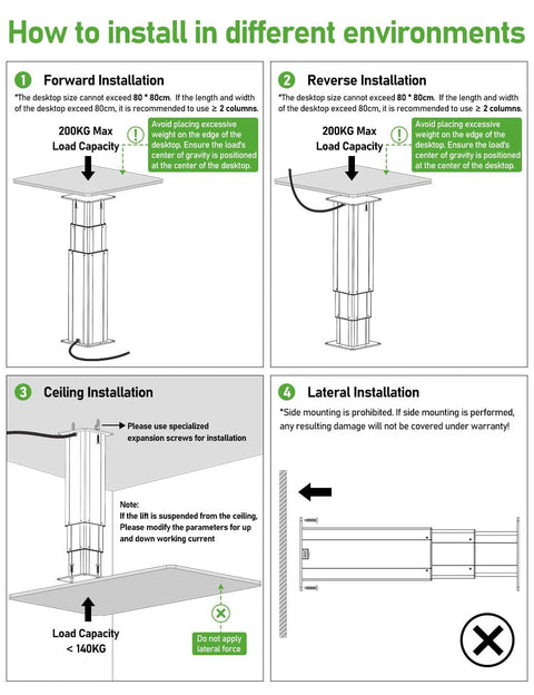 DIHOOL motorized lift table with lifting column, 450 lb capacity, 14.6 to 30.1 in height, remote and app control