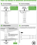 Installation instructions for Heavy Duty Electric Lift Table Motorized Lifting Column 450 Lbs Capacity in various setups.