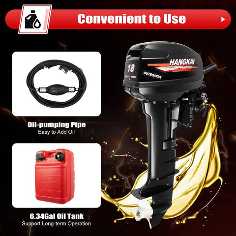 Nazeaob 2 Stroke 18HP Outboard Motor For Fishing Boats 246CC Heavy Duty Engine With CDI Ignition and accessories