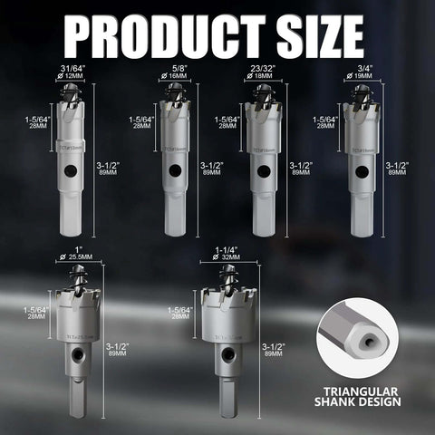 Amazon GSTK 10-piece carbide hole saw kit with titanium-plated pilot center drills and springs.