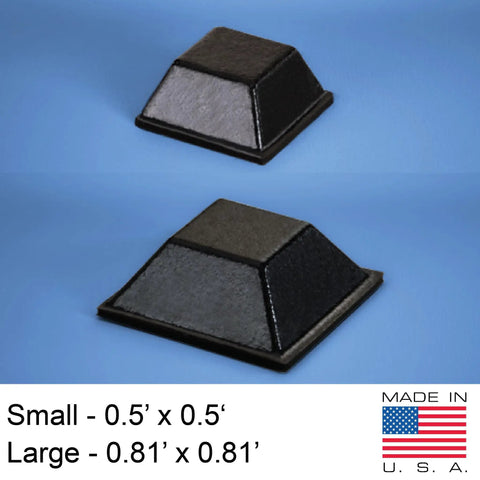 Self Adhesive Rubber Bumper Pads 53 Pack With 28 Large And 25 Medium Trapezoid Bumpers For Electronics, two sizes, Made in USA