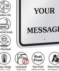 Custom Metal Sign 18 X 12 Inches With Your Own Message Hella Reflective Engineering Grade Aluminum features UV resistant and rust proof icons.