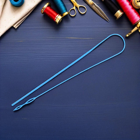 Plastic Drawstring Threader Tool Set, 5 Pieces, Wear Resistant and Flexible, Universal Compatibility for Shoelaces and Cords, Easy Threading for Hoodie Strings and Pants Drawstrings, Portable On The Go Quick Fix Kit, blue plastic threader