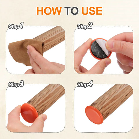 Instructions for using Top Shelf 19 Mm Blue Furniture Sliders Pack Of Eight Self Adhesive Round Floor Savers for furniture.