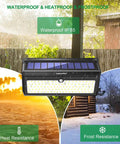 100 LED Solar Lights Outdoor Waterproof Super Bright 2000 Lumens Motion Sensor With 125 Degree Wide Beam Angle in various weather