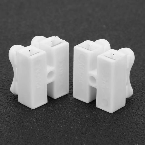 Flame Retardant Cable Clamp Terminal Block Wire Press Spring Set, 200 pieces, white plastic, easy snap-in.