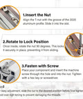 Guide for using 200 Pack 2020 Series M3 T Slot Nuts Hammer Head Fasteners Nickel Plated Carbon Steel in aluminum projects.