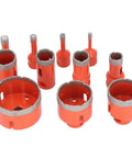 Dedicated 11 Piece Heavy Duty Hole Saw Kit For Ceramic Tile And Marble Granite Cutting M14 Hex Shank Adapter Multi Size Set Made Tough To Get That Clean Cut Like A Boss, 11-piece diamond hole saw set