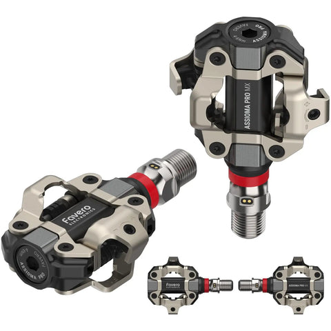 ASSIOMA PRO MX-2 Power Meter Pedals Bundle With Power Bank, Left Pedal With Sensor And Right Pedal Without Sensor, MTB SPD Cleats