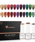 Cat Eye Gel Nail Polish Kit 12 Color Soak Off LED UV Gel Nails High Gloss Long Lasting Vegan Set with magnet and box