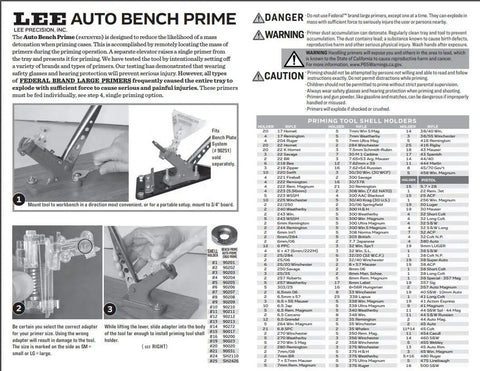 Auto Bench Priming Tool For Quick Reloading With Triangular Tray That Accepts All Primer Boxes Ergonomic Design Large And Small Primer Trays mounted on bench plate
