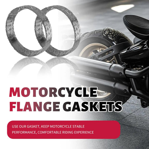 Heavy Duty Exhaust Flange Gasket Kit Direct Fit For American V Twin Softail Dyna Touring Sportster to stop exhaust leaks.
