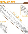 20 Inch Gate Chain Lock With Carabiner Stainless Steel Fence Gate Latch for Outdoor Fence and Livestock Gate, detailed view