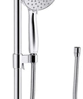 Forte All-In-One Handshower Kit With Slide Bar And 60-Inch Hose, 3-spray handheld showerhead in polished chrome display.