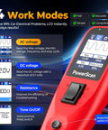 PowerScan PS100 Circuit Tester 2 Point 0 12 24V Automotive Electrical Probe Tool with LCD, 4 work modes, red handheld tester