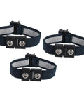 Three Pack Antistatic Wrist Straps Set, For ESD Protection, Dual Circuit Antistatic Bracelets With Adjustable Cords, Deep Gray.
