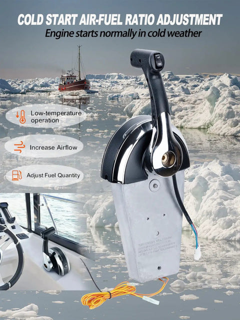 Outboard Remote Control Kit For Single Binnacle Top Mount Box With Fast Idle Button And Power Trim Tilt Plug And Play