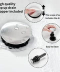 Waterfall Bathroom Faucet Brushed Nickel With Single Handle One Hole Deck Mount Vanity Tap Basin Mixer Includes Drain Assembly And Cover Plate For 1 Or 3 Hole Sinks Easy Install No Fuss showing pop-up drain stopper