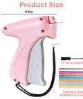 Micro Stitch Gun For Quick Clothing Fixes Handheld Sewing Tool with 10 Needles and 2100 Fasteners, 4.7x4.5in, pink design
