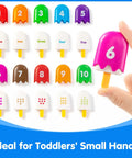 Fun Mini Number Pops 1 To 10 Ice Cream Counting And Number Matching Toy For Kids Kindergarten And Preschool Interactive Double Sided Math Games For Easy One To One Recognition
