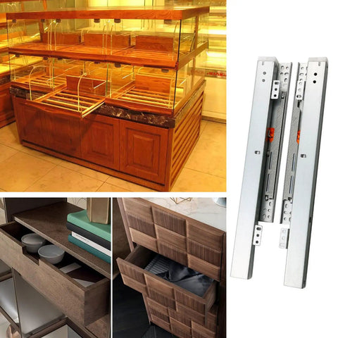 Beefed Up Heavy Duty Drawer Slides With Hydraulic Dampening Full Extension Soft Close 40Kg Load Capacity Ideal For Kitchen And Bedroom Storage