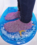 Person standing on a Universal Resin Toilet Seat Featuring Ultra Smooth Slow Close Lid And Quick Pop Cover rock solid fade resistant build.