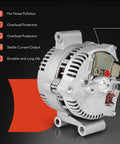 12V 130A Alternator For Ford F-150 F-250 F-150 Heritage F-Super Duty Explorer Ranger E-350 Econoline Club Wagon Mazda B4000 Clockwise Rotation Without Pulley, rear view.