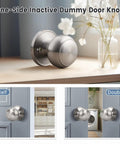 2 Pack Brushed Nickel Dummy Door Knobs With Single Sided Handles For Closets And Pantries, Satin Nickel one-side inactive knob on French doors