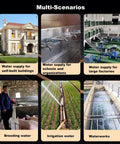 Various water supply scenarios including self-built homes, schools, factories, breeding farms, and irrigation systems.