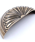 Antique Brass Cup Pulls 4 Pack With Petal Pattern Cabinet Hardware 3 Inch Hole Centers 94mm Overall Length