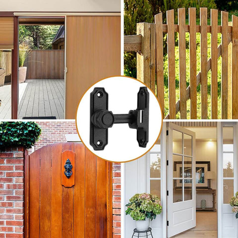 90/180 Degree Flip Barn Door Lock Security Latch For Sliding Doors And Cabinets Easy Install Privacy Gate Lock Matte Black Finish